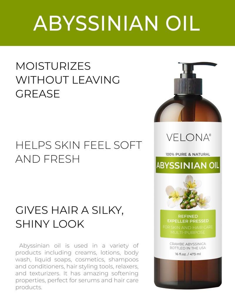 velona Abyssinian Oil 8 Fl Oz | 100% Pure and Natural Carrier Oil | Hair, Body Care | Use Today - Enjoy Results - Image 2
