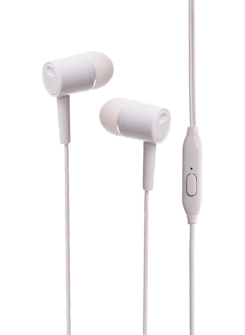 سماعة YLSAN HF-02 سلكية داخل الأذن بتقنية HiFi ستيريو – ميكروفون مدمج وزر تحكم – تصميم مريح وصوت نقي – متوافقة مع الهواتف والأجهزة بمنفذ 3.5مم – أبيض - Image 1