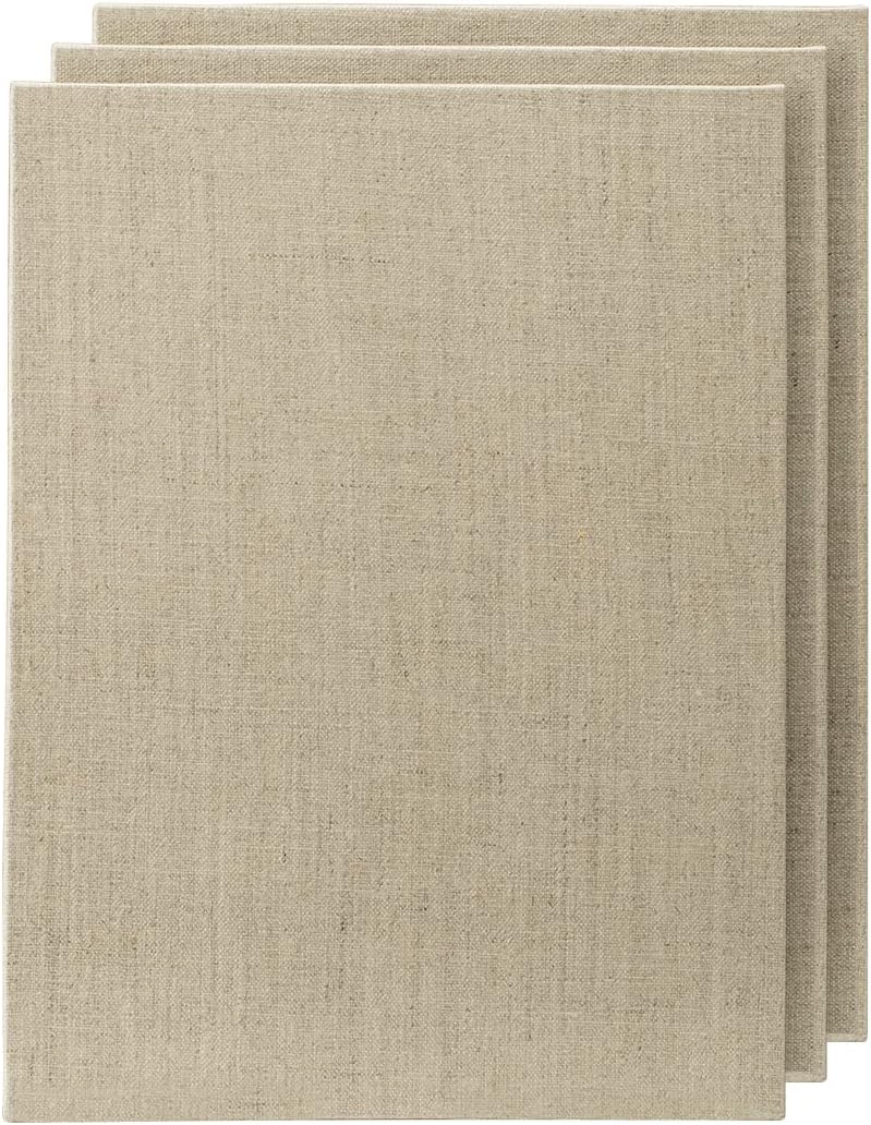 Senso Clear Primed Linen Panels - 3x3-3 Pack of Panels for Painting Oils, Acrylics, Pastels and More - Image 1