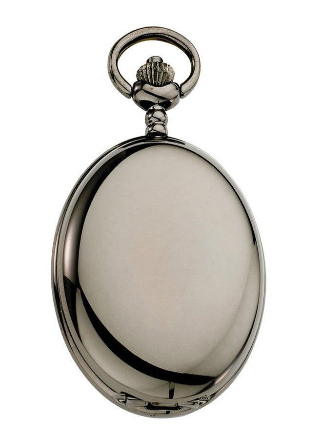 Gotham Men's Gunmetal Railroad Polished Finish Covered Quartz Pocket Watch # GWC15044BY - Image 3