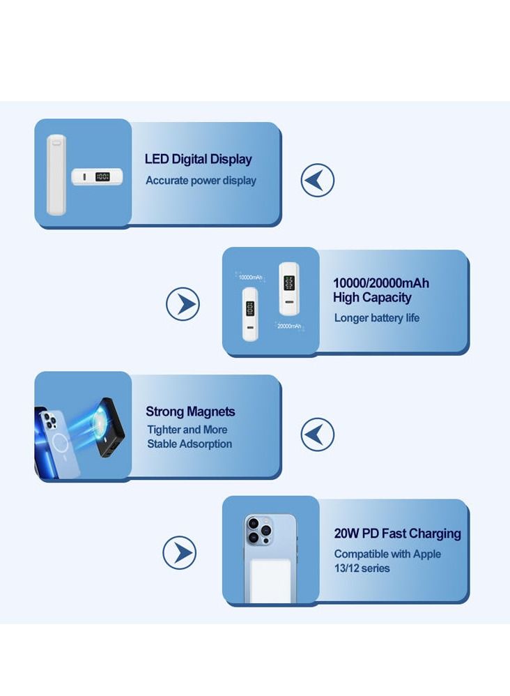 GULFLINK Fast Magnetic Portable Power Bank Charger For Apple iPhone 12/13/14/15 Series 10000mah Blue - Image 4