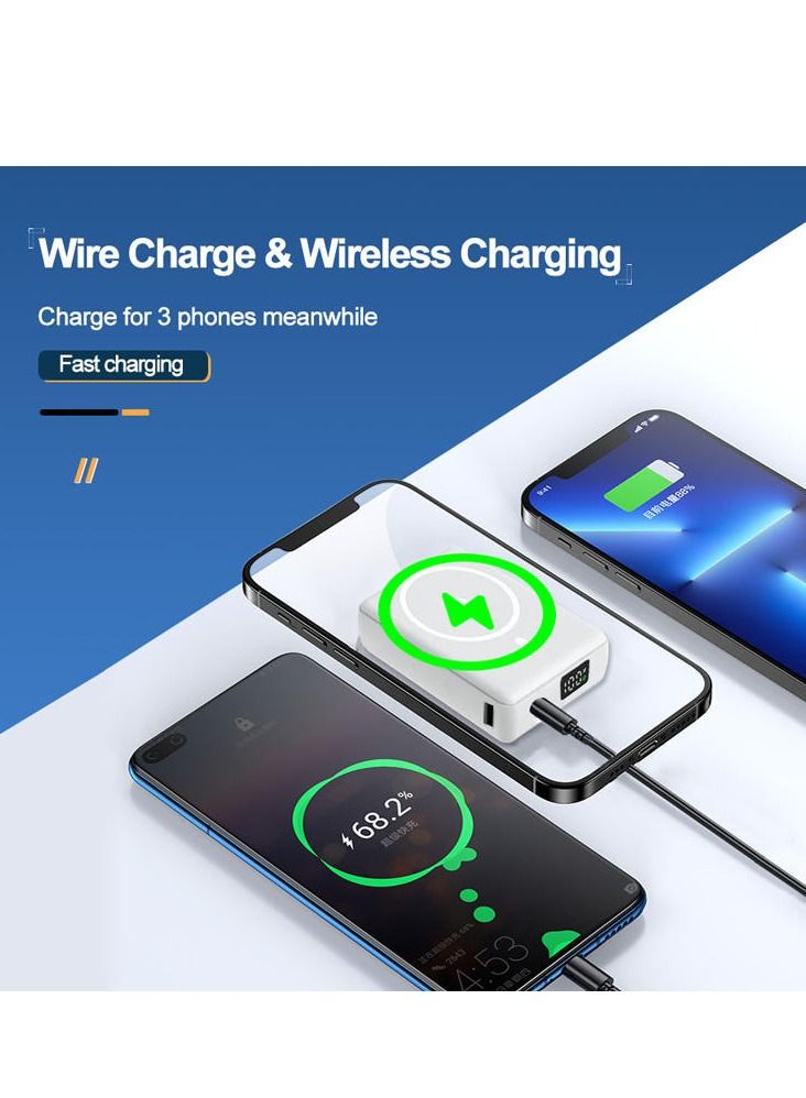 GULFLINK Fast Magnetic Portable Power Bank Charger For Apple iPhone 12/13/14/15 Series 10000mah Blue - Image 2