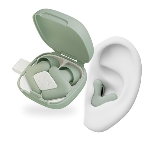ALPINE HEARING PROTECTION Alpine Silence Earplugs for Sleep Focus Travel VShape Snug Fit Soft Oval Tips 4 Sizes XSSML Comfortable Reusable Hearing Protection up to 25dB Green - Image 2