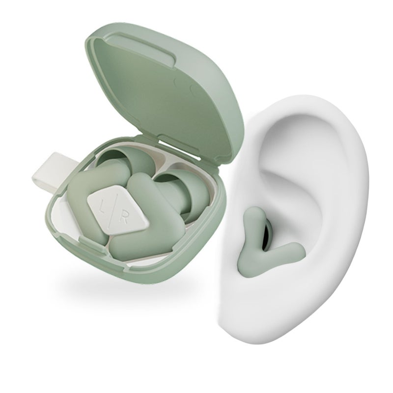 ALPINE HEARING PROTECTION Alpine Silence Earplugs for Sleep Focus Travel VShape Snug Fit Soft Oval Tips 4 Sizes XSSML Comfortable Reusable Hearing Protection up to 25dB Green - Image 3