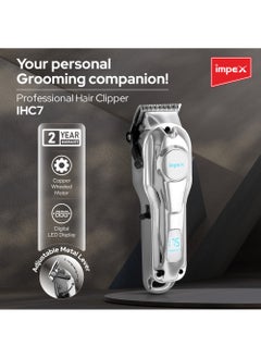 Impex Professional Hair Clipper Hair Trimmer, Sharp Stainless Steel Blade, Digital LED Display Runtime 2-3 Hours,2 Year Warranty-IHC7  - Image 2