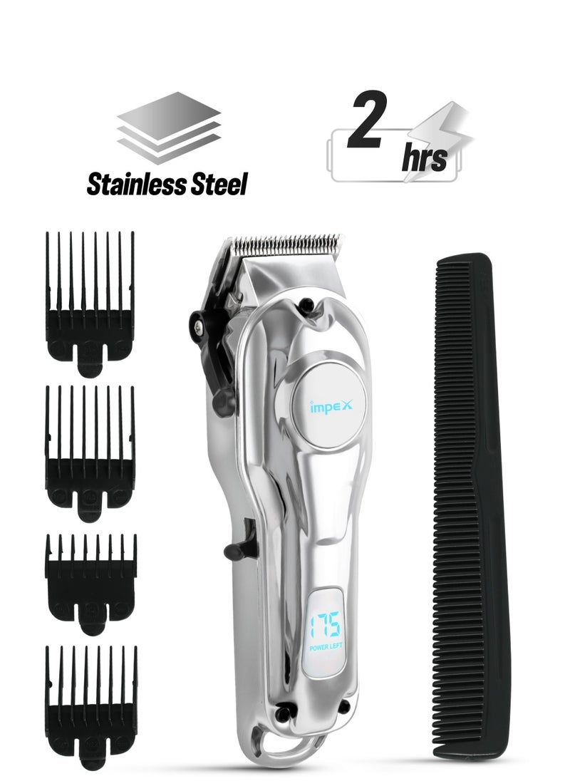 Impex - Professional Hair Clipper Hair Trimmer, Sharp Stainless Steel Blade, Digital LED Display Runtime 2-3 Hours,2 Year Warranty-IHC7 - Image 1