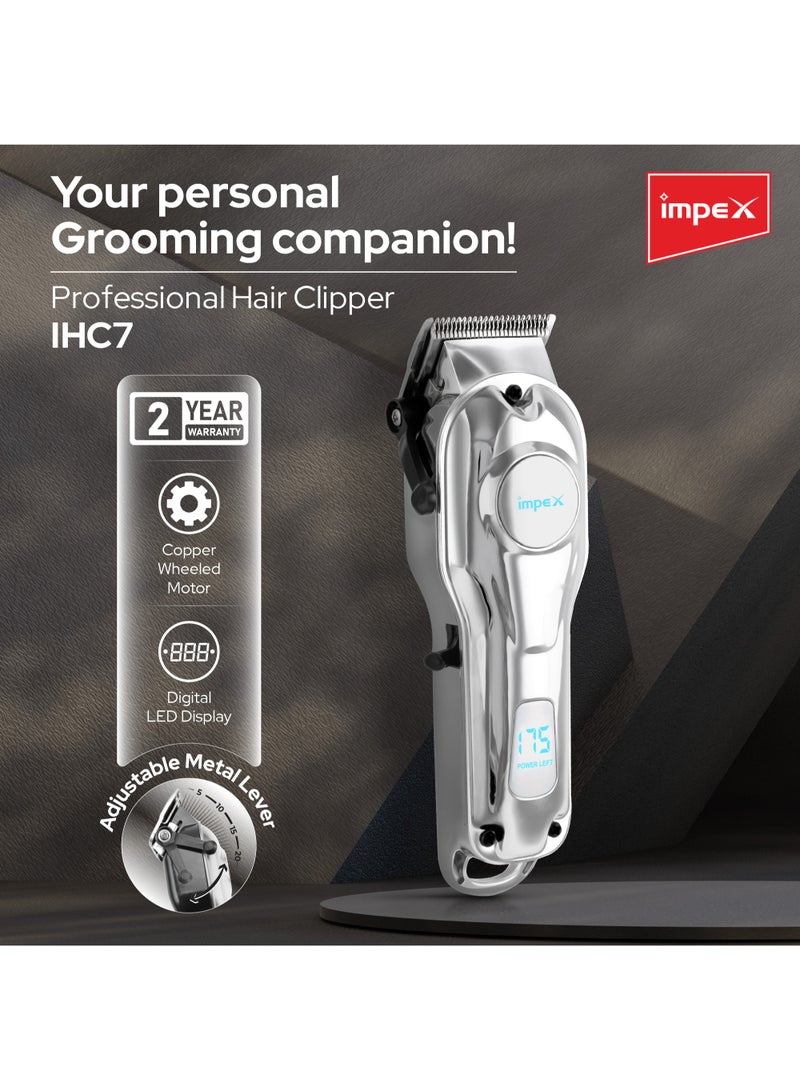 Impex Professional Hair Clipper Hair Trimmer, Sharp Stainless Steel Blade, Digital LED Display Runtime 2-3 Hours,2 Year Warranty-IHC7  - Image 3