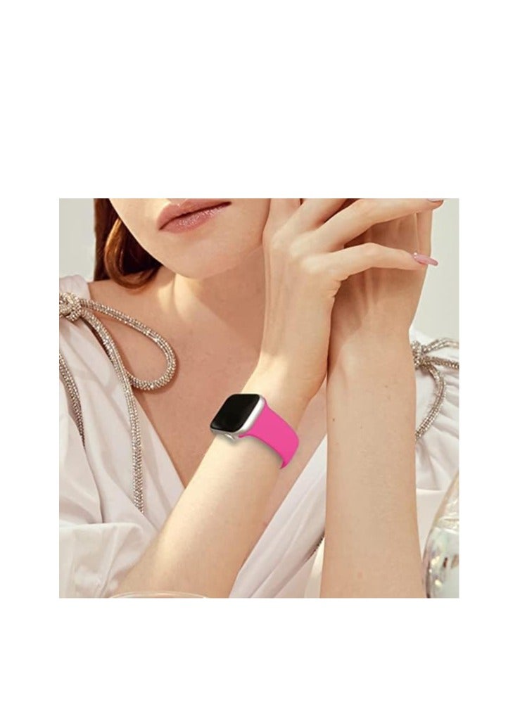 Band For Apple Watch Ultra Bands 49mm 45mm 44mm 42mm, Soft Silicone Wristband Replacement Strap with Classic Clasp for iWatch Series 9 Ultra2 SE 8 7 6 5 4 3 2 1 for Women Men - Image 2