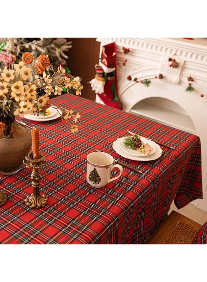 الأزرق جي دبليو مفارش مائدة عيد الميلاد الأحمر منقوشة للاستخدام المنزلي ، مفارش المائدة الأمريكية ، أجواء عيد الميلاد احتفالية حفلة ، مفارش المائدة الحمراء - Image 4