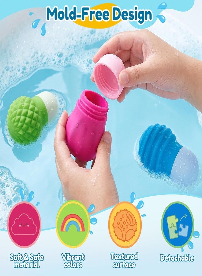 Babelshar Sensory Water Squeeze Bath Toys, 3Pack Silicone Pool Floating Bulb Toys for Toddlers Kids 1-3, Mold Free Textured Water Table Fidget Toys Stocking Stuffers Gifts for Baby Boys & Girls 2-4 - Image 4