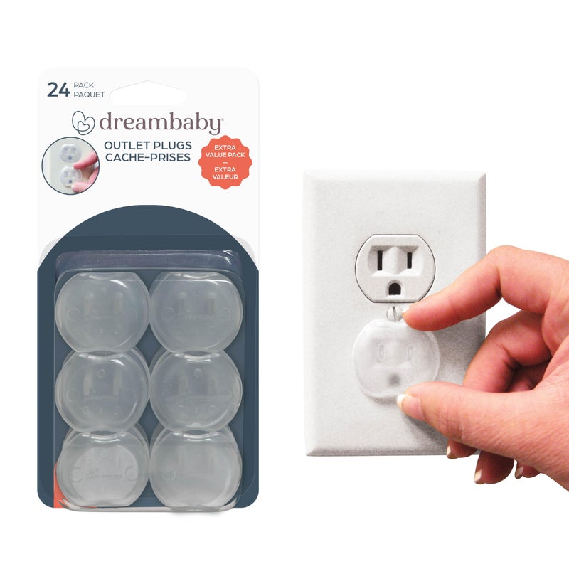 Dreambaby Plastic Baby Safety Outlet Plug Covers - 24 Pack - Outlet Covers Baby Proofing - Image 1