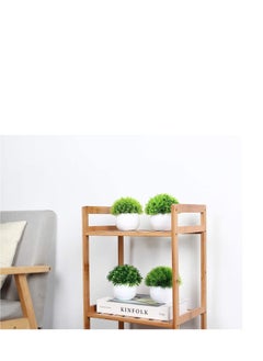 Generic Mini Artificial Potted Plants Fake Plants Plastic Green Grass Small Faux Plant Artificial Plants in Pots for Home Decor Indoor Tabletop Decor  - Image 2