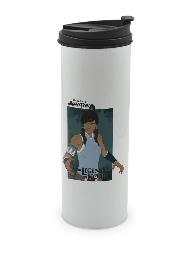 LIT The Legend of Korra White Tumbler for Hot Drinks The Legend of Korra White Tumbler Korra Design Travel Coffee Tumbler Avatar Korra American Anime- - Image 1