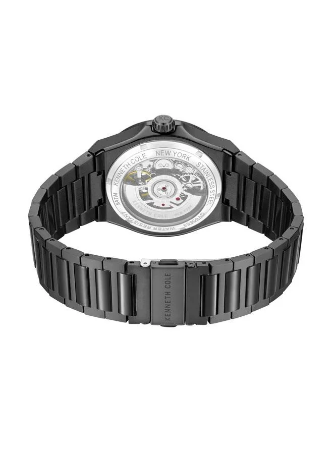 كينيث كول نيو يورك Verrazzano Men's 43.5mm Automatic Watch with Black Dial & Stainless Steel Bracelet