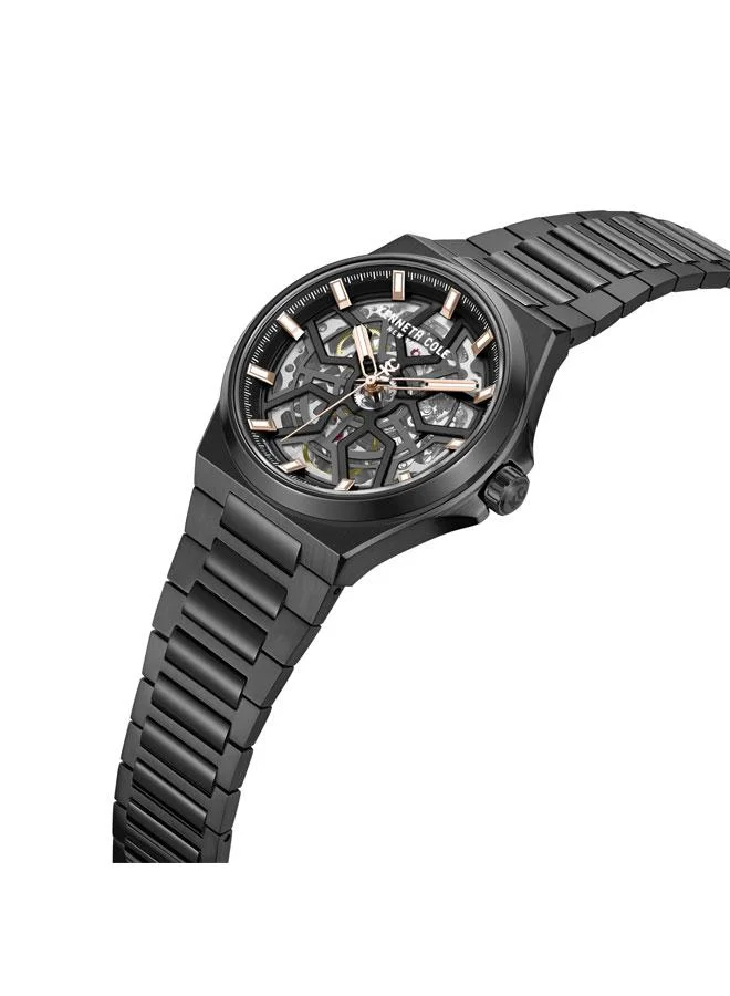 كينيث كول نيو يورك Verrazzano Men's 43.5mm Automatic Watch with Black Dial & Stainless Steel Bracelet