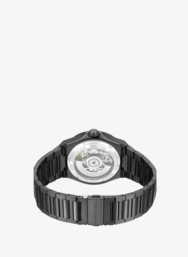 Kenneth Cole New York black Verrazzano Black Stainless Steel Bracelet Automatic Watch for Men , 43.5mm for Men | Best Price UAE