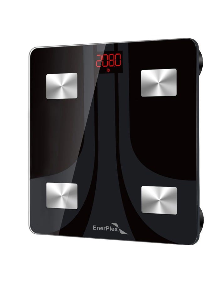 EnerPlex Fit 2020 Model Bluetooth Body Fat Scale, Weight Scales Digital Smart Body Composition Wireless Analyzer BMI Scale Health Monitor with Smartphone APP, 396 lbs BLACK - Image 1