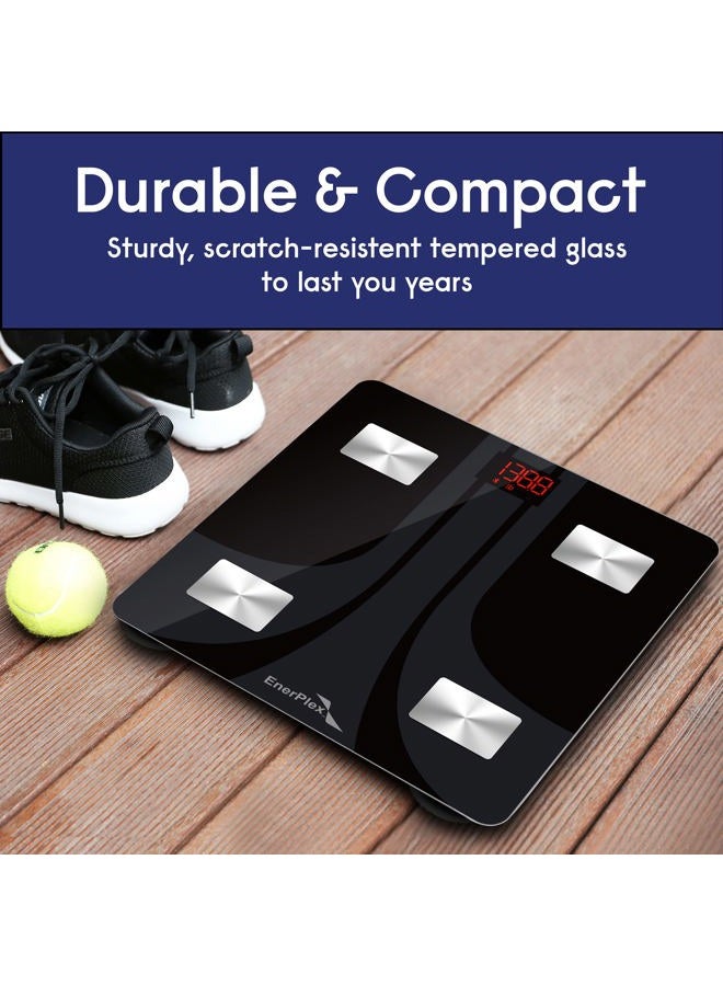 EnerPlex Fit 2020 Model Bluetooth Body Fat Scale, Weight Scales Digital Smart Body Composition Wireless Analyzer BMI Scale Health Monitor with Smartphone APP, 396 lbs BLACK - Image 5