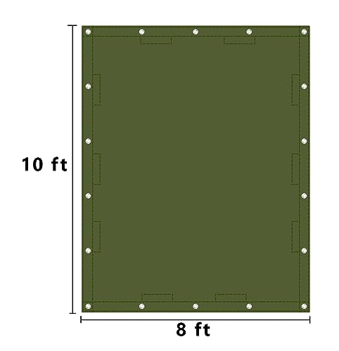 Zuperia Heavy Duty Canvas Tarp (8' x 10' ft - Pack of 2) with Rustproof Grommets, UV Resistant & Tear Resistant Multipurpose Tarpaulin Cover for Outdoor, Industrial & Commercial Use (Olive Green) - Image 3
