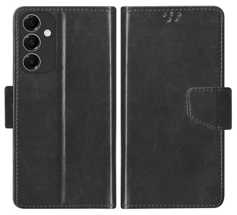SBMS Flip Cover for Samsung Galaxy A17 5G / Samsung Galaxy F17 5G Back Cover Case with Magnatic Closure | Inbuilt Stand | Card & Money Pocket (Black) - Image 1