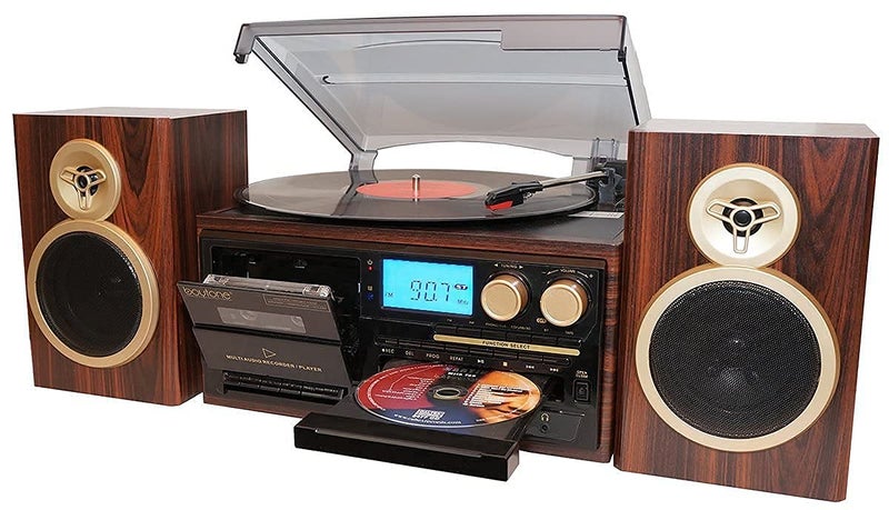 Boytone BT-28SPM, Bluetooth Classic Style Record Player Turntable with AM/FM Radio, CD / Cassette Player, 2 Separate Stereo Speakers - Image 4