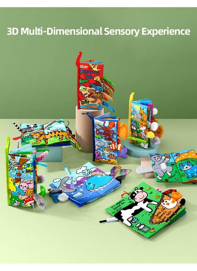 Jollybaby - Baby Cloth Books Touch & Feel Crinkle Soft Books For Infants Babies Toddler Early Educational Interactive Stroller Toys Baby Girl & Boy Gift(Farm Tails) - Image 1
