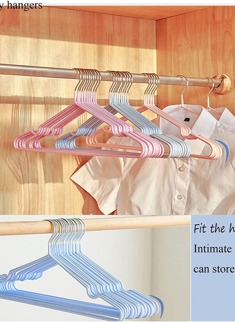 SAQOWARE 10 Pcs Non-Slip Stainless Steel Hangers with Powder Coated | Metal Hangers, Slim Space Saving Design, Strong and Durable Garment Hangers for Suits,Jackets,Pants and Clothing Care (Multicolours)  - Image 4