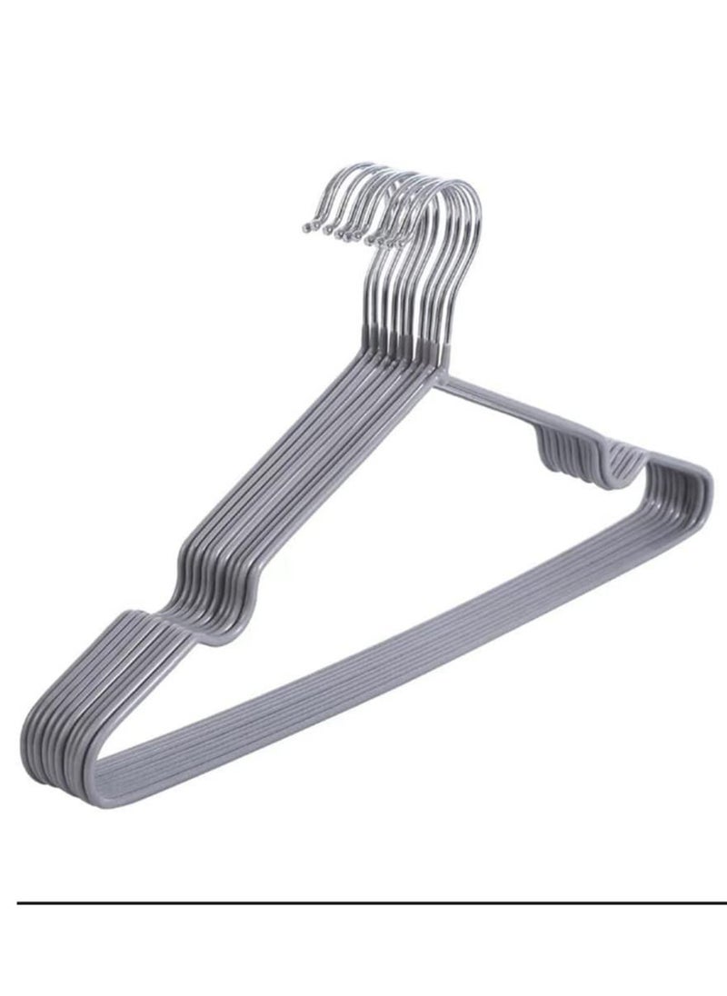 SAQOWARE 10 Pcs Non-Slip Stainless Steel Hangers with Powder Coated | Metal Hangers, Slim Space Saving Design, Strong and Durable Garment Hangers for Suits,Jackets,Pants and Clothing Care (Multicolours)  - Image 2