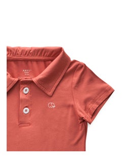 أنفي بيبي Bamboo Spandex Polo T-Shirt- Maroon  - Image 2