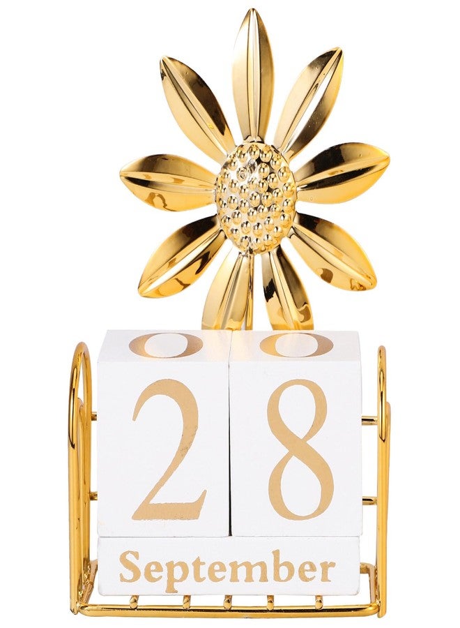 Toddmomy 1 Set Perpetual Calendar Vintage Rustic Wooden Block Calendar Month Date Display Calendar for Home Office Decor () - Image 2