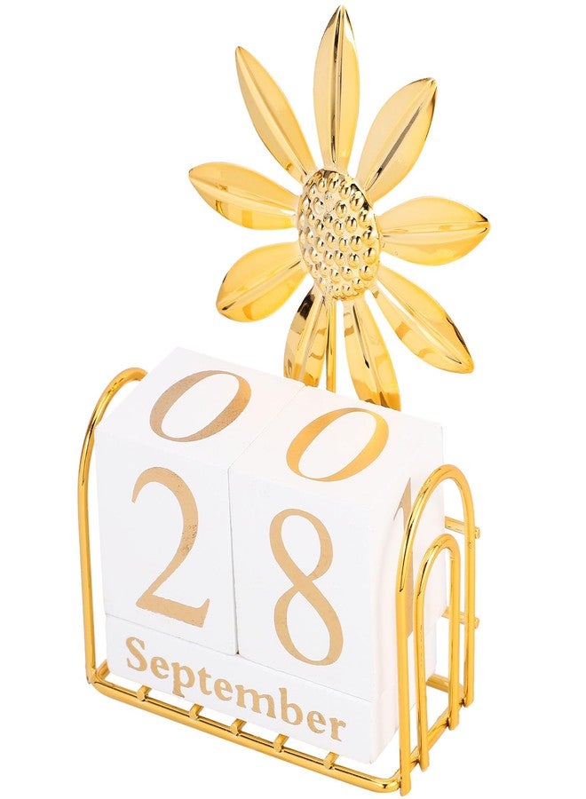 Toddmomy 1 Set Perpetual Calendar Vintage Rustic Wooden Block Calendar Month Date Display Calendar for Home Office Decor () - Image 1