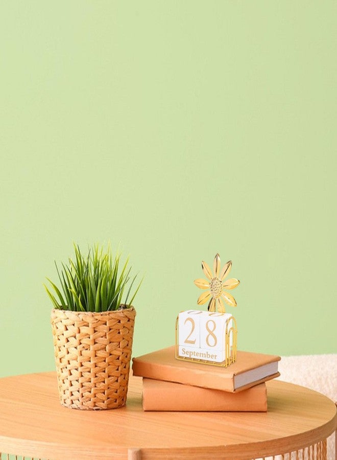 Toddmomy 1 Set Perpetual Calendar Vintage Rustic Wooden Block Calendar Month Date Display Calendar for Home Office Decor () - Image 3
