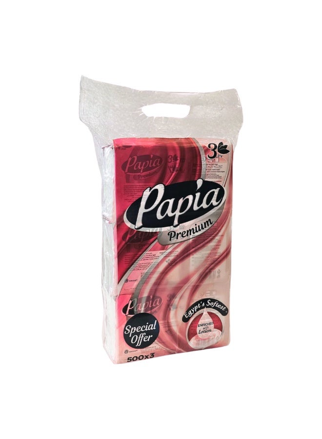 Papia Facial Tissues 500 Sheets Assorted Pack 3 Bundles 3 Ply × 8 Pcs| Soft & Strong High Absorbency Tissues | Daily Use for Home, Office & Car | Premium Quality & Practical Hygiene - Image 2