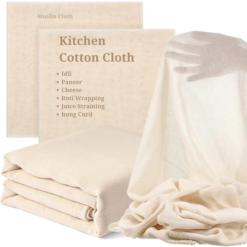 Ecocarry 1x1 Meters Muslin Cloth for Kitchen | Unbleached Cotton for Straining | Food Grade BPA Free | Chapati Roti Wrapping Fabric | Momos Idli Steaming (100x100 Centimeters, White) Halloween - Image 1