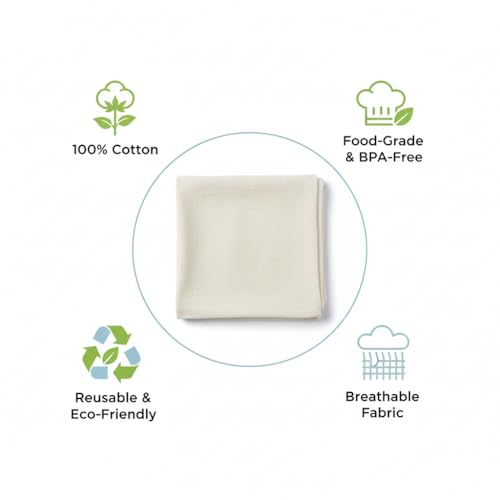 Ecocarry 1x1 Meters Muslin Cloth for Kitchen | Unbleached Cotton for Straining | Food Grade BPA Free | Chapati Roti Wrapping Fabric | Momos Idli Steaming (100x100 Centimeters, White) Halloween - Image 4