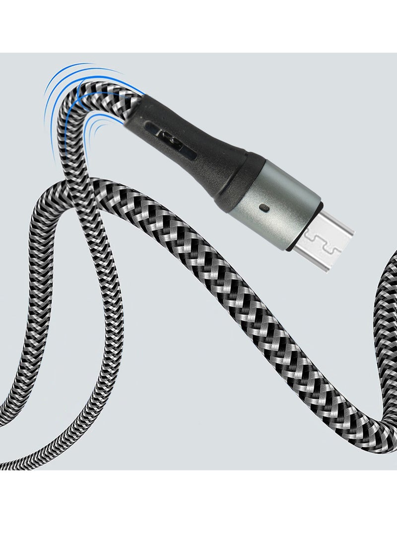 AFRA USB Charging Cable, 2.4A, Nylon-Braided Jacket, With Data Transmission, USB A to Micro-USB, 1 meter length, Durable, Tangle Free, Auto-Disconnect Function, LED Indicator