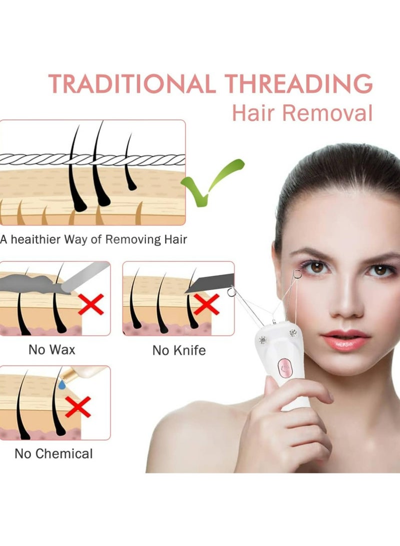 PULUZ Threading Hair Removal, Hair Removal Device, Electric Threading Epilator USB Hair Remover for Facial & Body Hair Removal with Cotton Thread Roll - Image 4