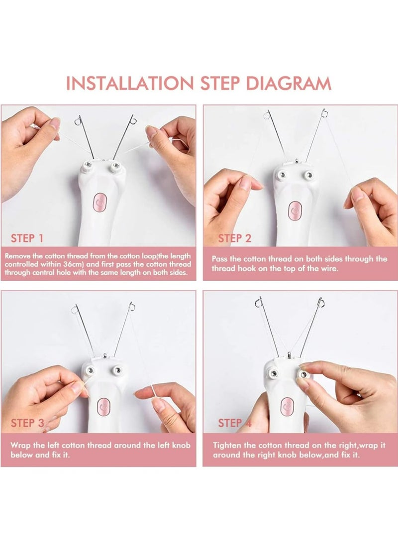 PULUZ Threading Hair Removal, Hair Removal Device, Electric Threading Epilator USB Hair Remover for Facial & Body Hair Removal with Cotton Thread Roll - Image 2