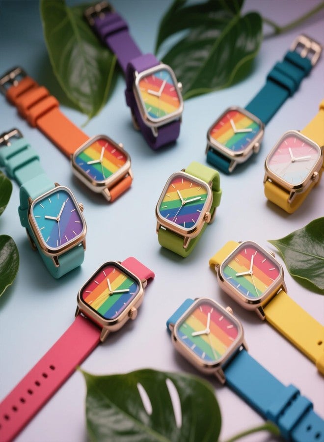 Pretwad 15Pack Magic Band Locks Silicone Watch Strap Holder Magic Band Clips Fastener Loop Rings Protector Clips for Smart Sport Watches(Multi-Color 22mm) - Image 5