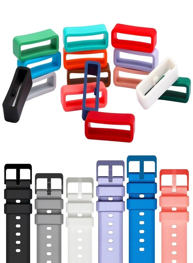 Pretwad 15Pack Magic Band Locks Silicone Watch Strap Holder Magic Band Clips Fastener Loop Rings Protector Clips for Smart Sport Watches(Multi-Color 22mm) - Image 1