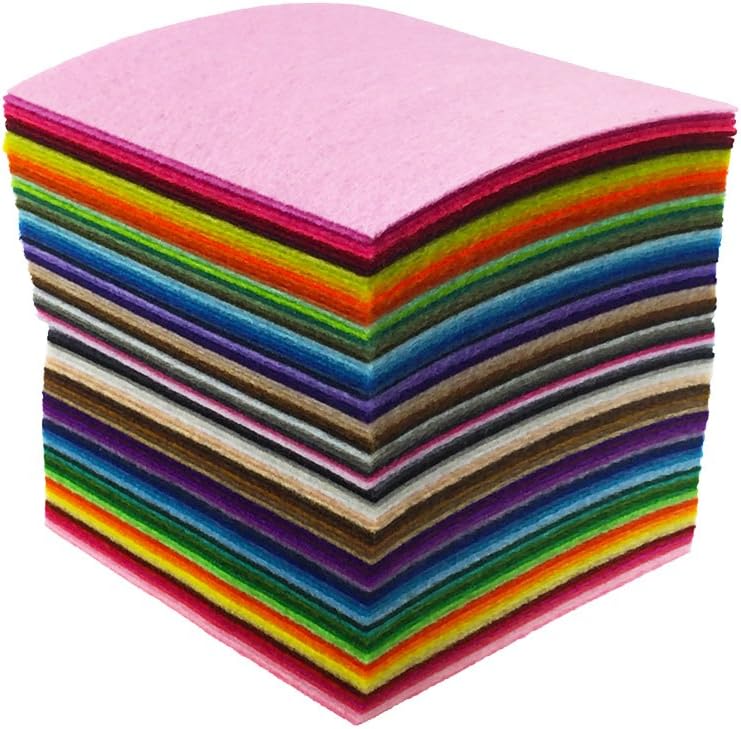 flic-flac 88pcs 4 x 4 inches (10 x 10cm) Assorted Color Mini Felt Fabric Sheets Patchwork Sewing DIY Craft 1mm Thick - Image 2