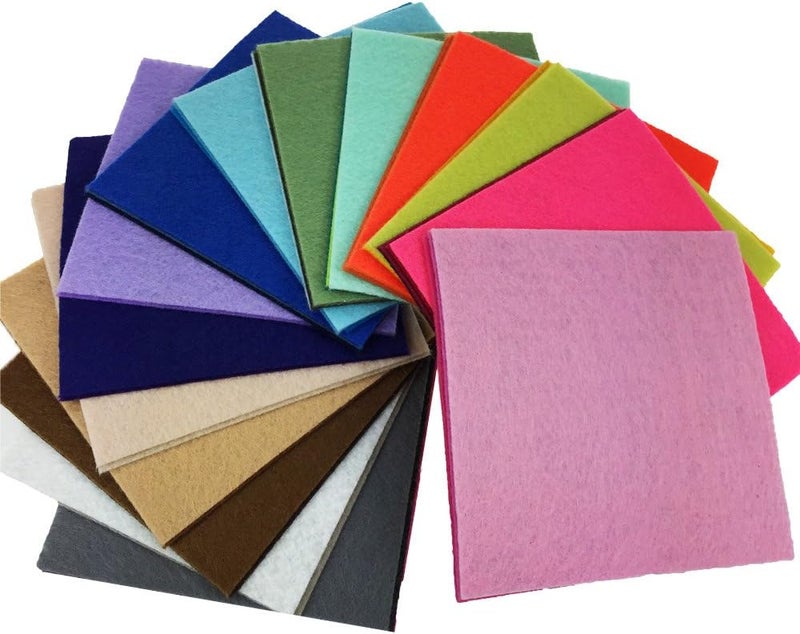 flic-flac 88pcs 4 x 4 inches (10 x 10cm) Assorted Color Mini Felt Fabric Sheets Patchwork Sewing DIY Craft 1mm Thick - Image 3