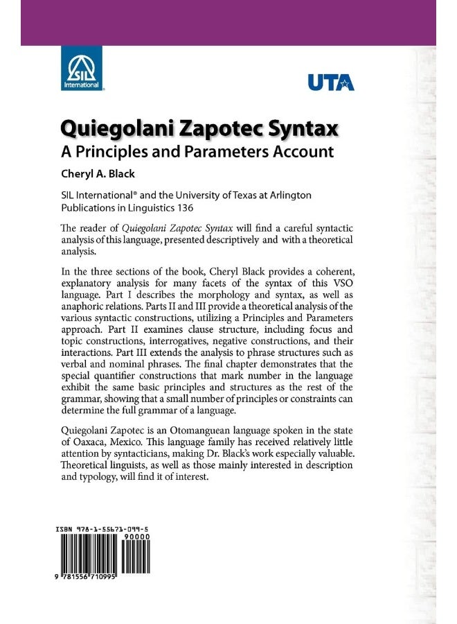 Quiegolani Zapotec Syntax: A Principles and Parameters Account  - Image 2