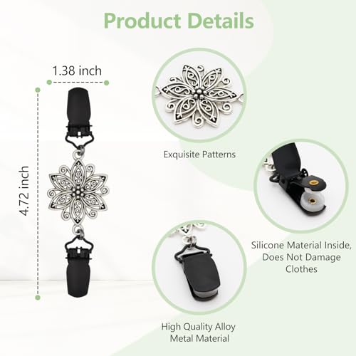 ROPAKED 3 Pcs Cinch Clips Vintage Dress Clips Back Cinch Elastic Shawl Cardigan Collar Clip Fit Sweater Waist Cincher Clip Pant Waist Tightener Clothes for Women - Image 4