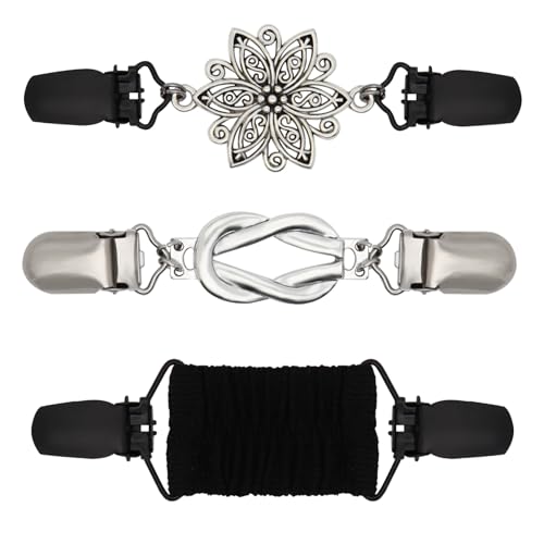 ROPAKED 3 Pcs Cinch Clips Vintage Dress Clips Back Cinch Elastic Shawl Cardigan Collar Clip Fit Sweater Waist Cincher Clip Pant Waist Tightener Clothes for Women - Image 1