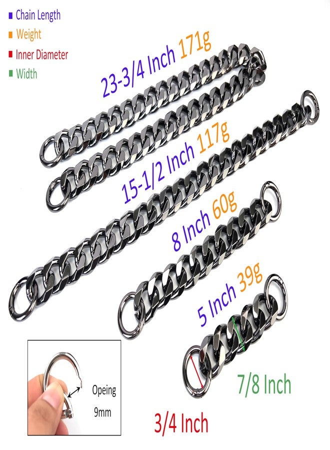 VersaKits Chunky Cuban Chain Charm Purse Strap Aluminum Chain Extender Accessory 15-1/2 Inch Matte Black Chain Decoration Pants Chain Shoe Chain Dog Collar Chain - Image 2