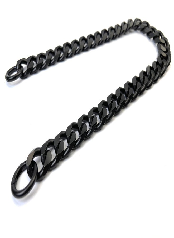 VersaKits Chunky Cuban Chain Charm Purse Strap Aluminum Chain Extender Accessory 15-1/2 Inch Matte Black Chain Decoration Pants Chain Shoe Chain Dog Collar Chain - Image 1