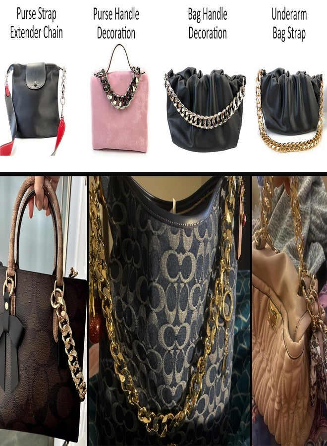 VersaKits Chunky Cuban Chain Charm Purse Strap Aluminum Chain Extender Accessory 15-1/2 Inch Matte Black Chain Decoration Pants Chain Shoe Chain Dog Collar Chain - Image 4