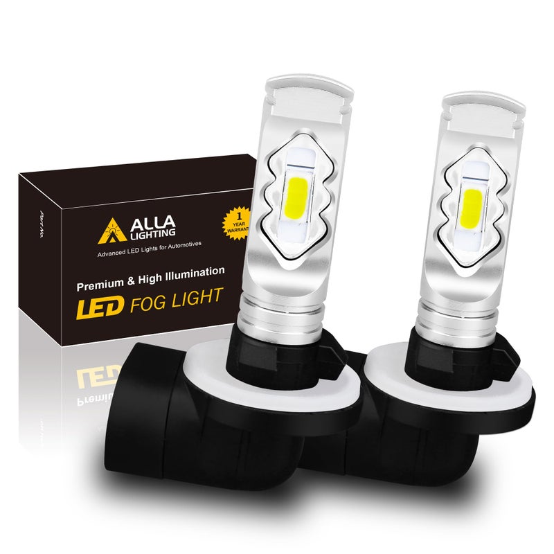Alla Lighting 3800lm 889 881 LED Fog Light Bulbs 6000K Xenon White Xtreme Super Bright H28 886 888 894 896 898 ETI 56SMD