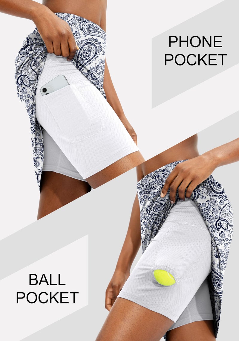 Viodia Women's 20" Knee Length Skorts Skirts Athletic Tennis Golf Skirt for Women Modest Sports Casual Summer Skirt with 5 Pockets - Image 3